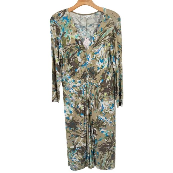 Cabi Long Sleeve V-Neck Dress Size Large  Jersey knit abstract pattern New - Picture 3 of 13